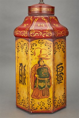 Lot 557 - Pair of English Red Painted and Parcel Gilt...