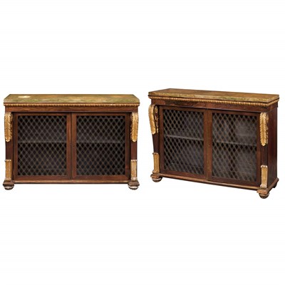 Lot 171 - Pair of George IV Rosewood Parcel Gilt Side...