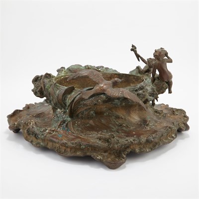 Lot 429 - French Art Nouveau Bronze Figural Jardiniere...
