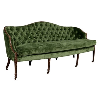 Lot 225 - George III Painted Settee Circa 1780 The green...