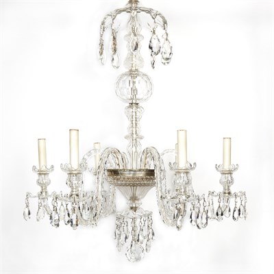 Lot 194 - George III Style Cut Glass Six-Light...