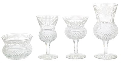 Lot 144 - Scottish Thistleware Cut Glass Stemware...