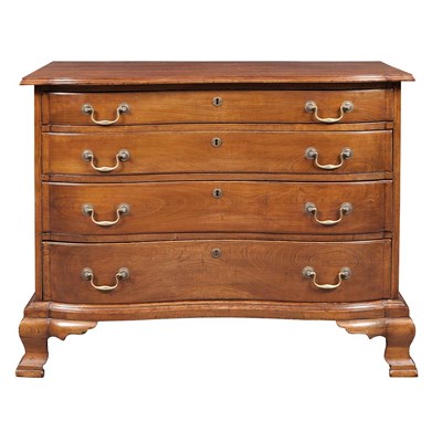 Lot 153 - Chippendale Cherry Reverse Serpentine Chest of...