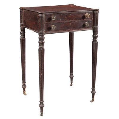 Lot 203 - Federal Inlaid Mahogany Work Table Possibly...
