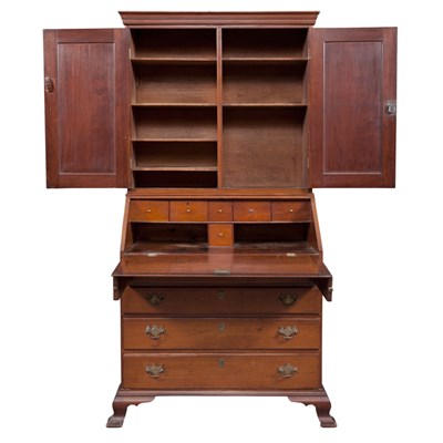 Lot 132 - Chippendale Cherry Slant Front Secretary...