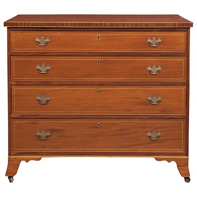 Lot 161 - Federal Inlaid Mahogany Chest of Drawers 19th...