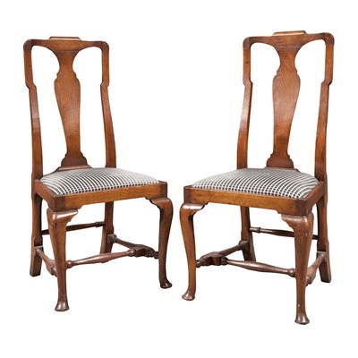 Lot 165 - Set of Four English Provincial Oak Side Chairs...