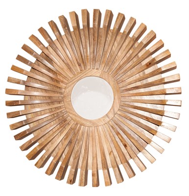 Lot 118 - Modern Design Wood Sunburst Mirror Diameter 36...