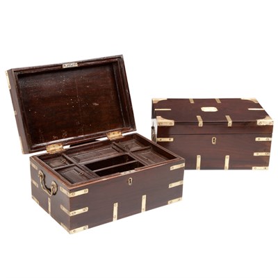 Lot 274 - Pair of Georgian Style Brass Mounted Traveling...