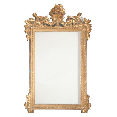 Lot 368 - Louis XVI Style Green and Gold Painted Mirror...