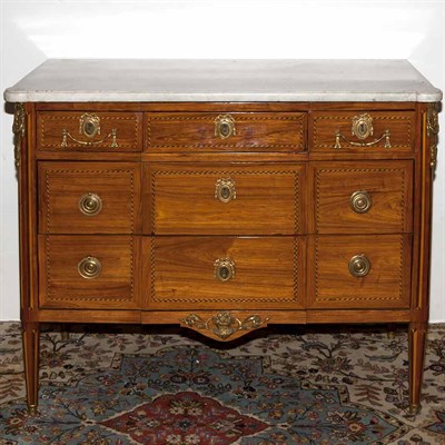 Lot 490 - Louis XVI Marble Top Inlaid Kingwood Commode...