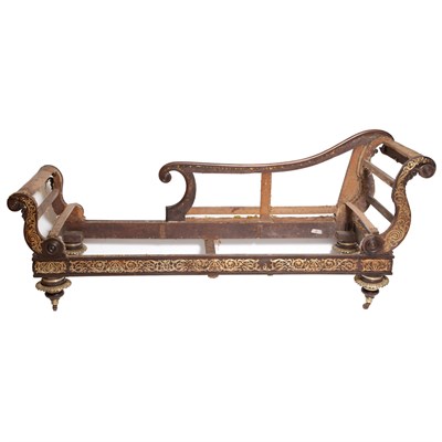 Lot 174 - Regency Brass Inlaid Rosewood Recamier Circa...