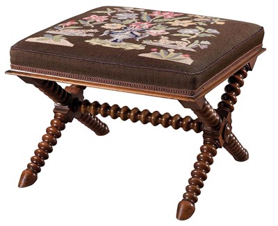 Lot 160 - Victorian Mahogany Stool 19th Century The...