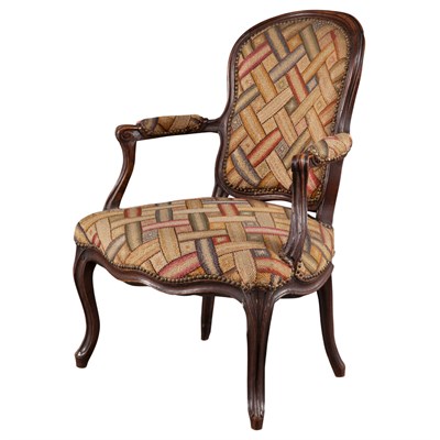 Lot 300 - Louis XV Stained Beechwood Fauteuil en...