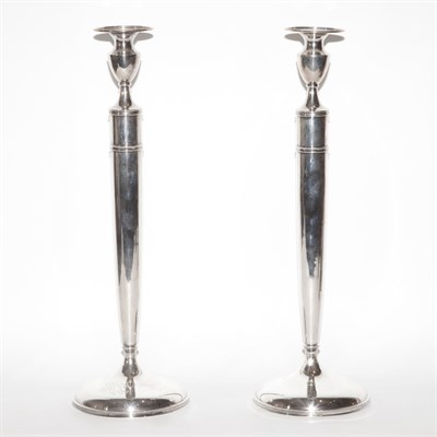 Lot 426 - Pair of Sterling Silver Oversize Candlesticks...