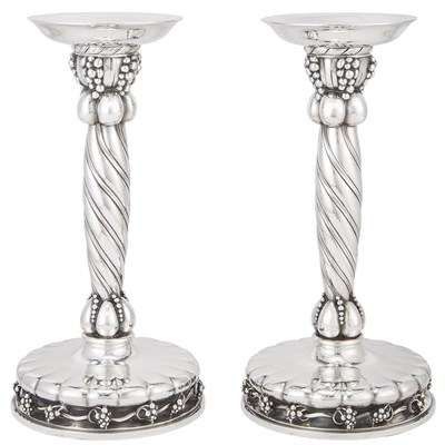 Lot 220 - Pair of Georg Jensen Sterling Silver...