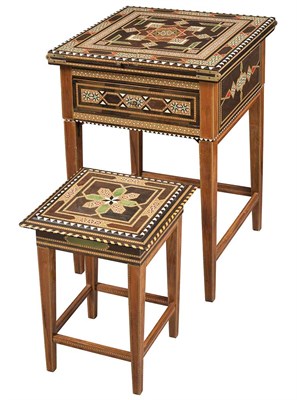 Lot 307 - Moroccan Parquetry and Bone Inlaid Dark...