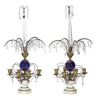 Lot 315 - Pair of Northern European Cut Glass Marble and...