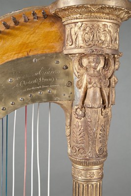 Lot 71 - Parcel Gilt and Ebonized Maple and Spruce Harp...