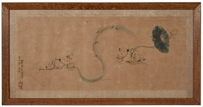 Lot 218 - Chinese School 20th Century Two boys with a...