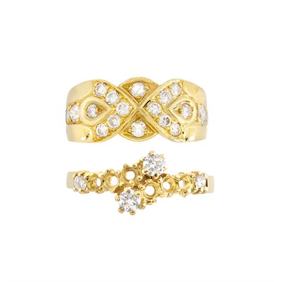 Lot 242 - Two Gold and Diamond Rings