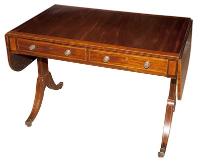 Lot 235 - George III Style Inlaid Mahogany Sofa Table...