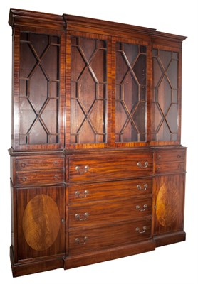 Lot 264 - George III Style Mahogany Breakfront Secretary...