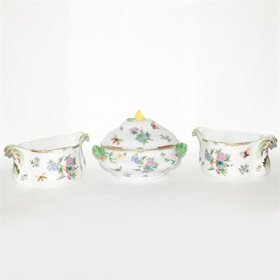 Lot 329 - Herend Porcelain Covered Soup Tureen and Pair...