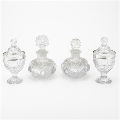 Lot 246 - Pair of George III Sterling Silver Mounted Cut...