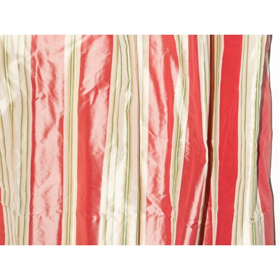 Lot 616 - Set of Four Silk Curtain Panels Height 8 feet.