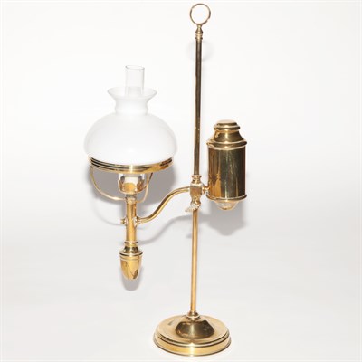 Lot 396 - Victorian Brass Student's Lamp Height 21 1/2...