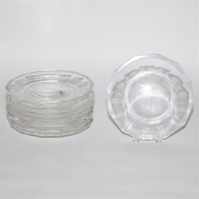 Lot 624 - Assembled Set of Twelve Glass Dessert Plates...