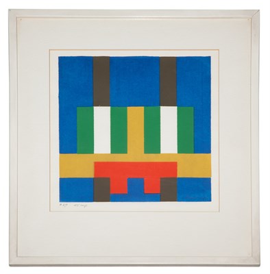 Lot 140 - Herbert Bayer [UNTITLED] Color screenprint,...