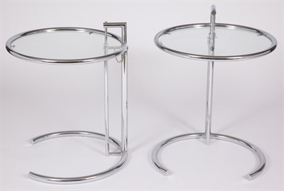 Lot 348 - Pair of E1027 Chromed Metal and Glass...