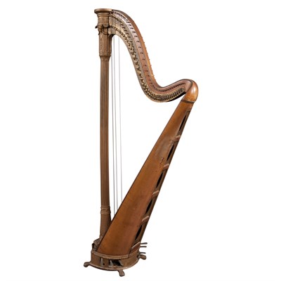 Lot 369 - Restauration Maple and Parcel Gilt Composition Harp