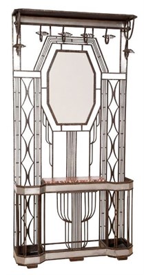 Lot 233 - Art Deco Wrought Iron Hall Stand Height 6 feet...