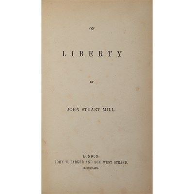 Lot 166 - MILL, JOHN STUART On Liberty. London: John W....