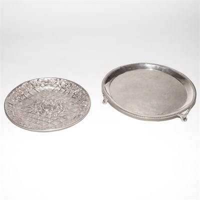 Lot 434 - Two Continental Silver Salvers Diameter of...