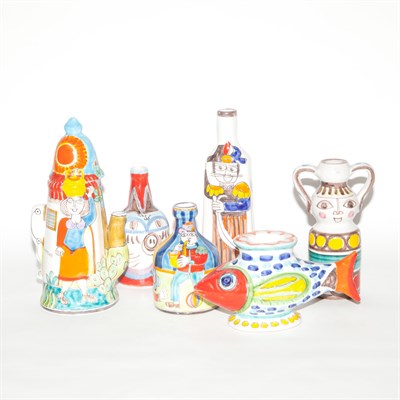Lot 258 - Group of Giovanni de Simone Glazed Pottery...