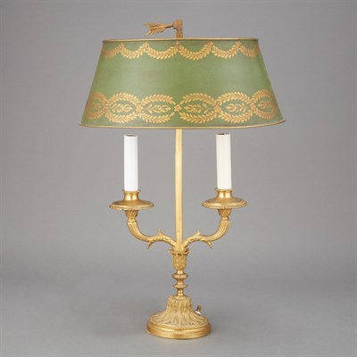 Lot 296 - Empire Style Gilt-Metal Bouillotte Lamp 20th...