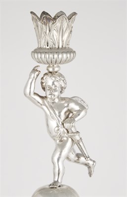 Lot 235 - Pair of Continental Silver Four-Light...
