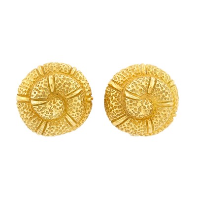 Lot 82 - Pair of Gold Shell Earclips, Elizabeth Gage
