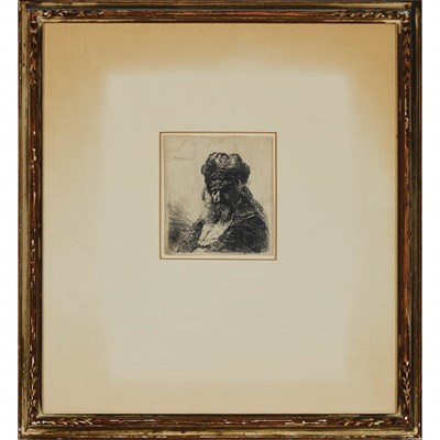 Lot 230 - Rembrandt van Rijn OLD BEARDED MAN IN A HIGH...