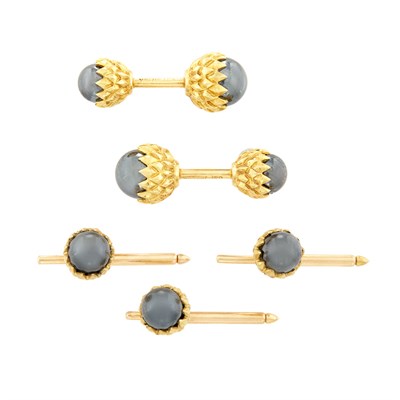Lot 346 - Gold and Hematite Dress Set, Tiffany & Co., Schlumberger