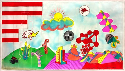 Lot 34 - Ronnie Cutrone USA Landscape work on paper 48...
