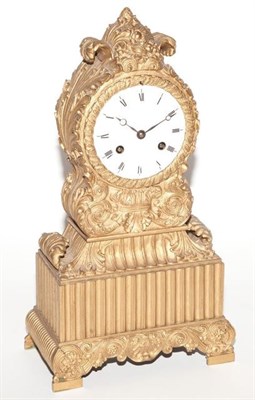 Lot 669 - Restauration Style Gilt-Bronze Mantel Clock...