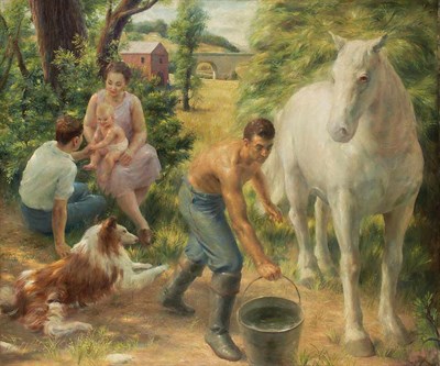 Lot 109 - John Koch American, 1909-1978 Afternoon Labors,...