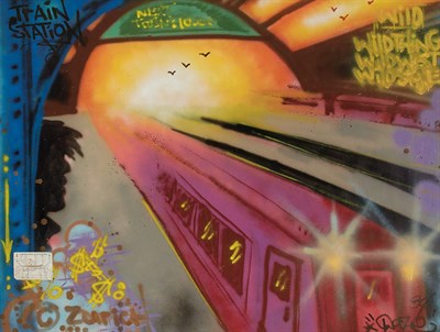 Lot 101 - Daze American, b. 1962 Zurich Train Station,...