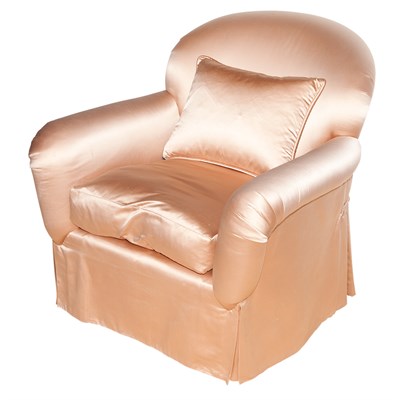 Lot 606 - Silk Upholstered Armchair