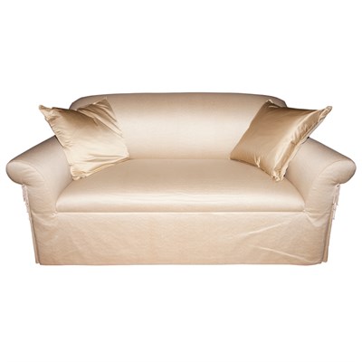 Lot 544 - Pair of Upholstered Sofas With five pillows....
